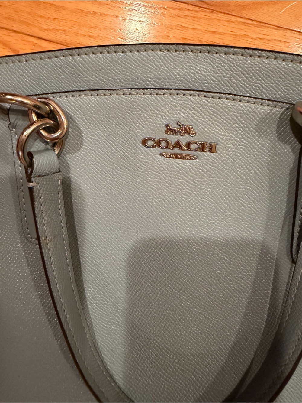 Coach Light Blue Minetta Leather Satchel. Silver Hardware. Long strap included. - Picture 5 of 6